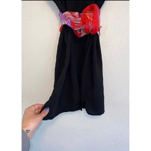 Forever 21 women’s blouse small black Oversized Tunic button down shirt top long - Picture 3 of 6